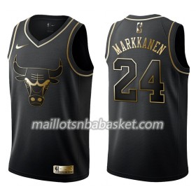 Maillot Homme Chicago Bulls Lauri Markkanen 24 Nike Noir Gold Edition Swingman